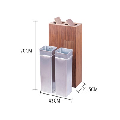 定制70*43*21.5cm实木翻盖垃圾桶（组）