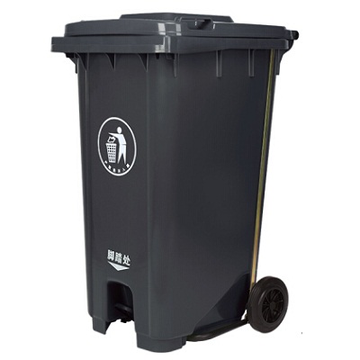 环群分类垃圾桶-其他垃圾（灰色脚踏带轮240L)