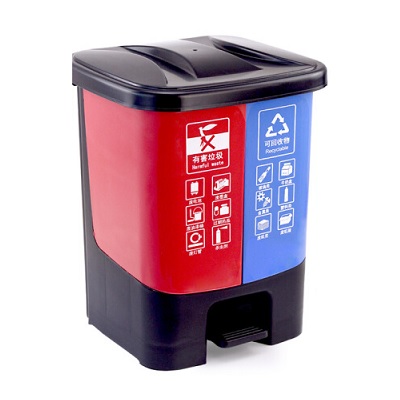塑料分类垃圾桶-红蓝连体40L（单桶20L）