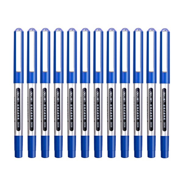 得力S656蓝色签字笔 0.5mm 12支/盒