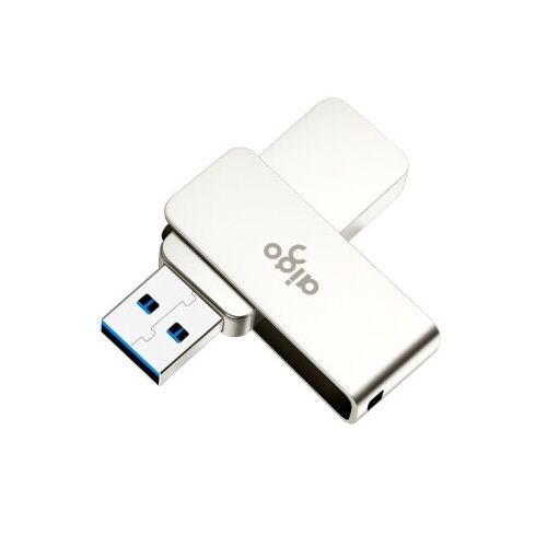 爱国者U330金属U盘USB3.2 128GB旋转系列银色