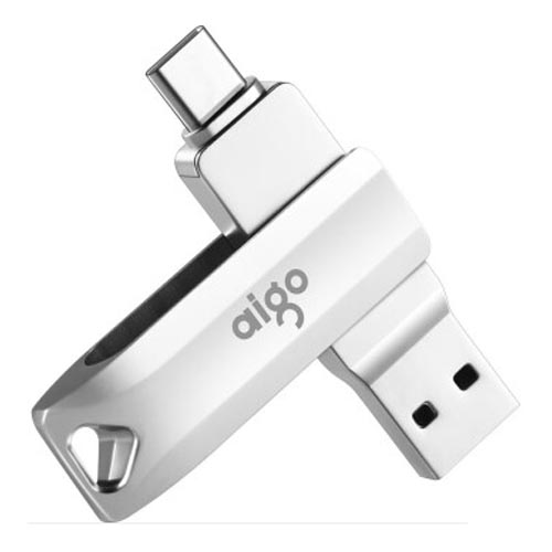 爱国者U351手机U盘 64GB Type-C USB3.1 银色双接口