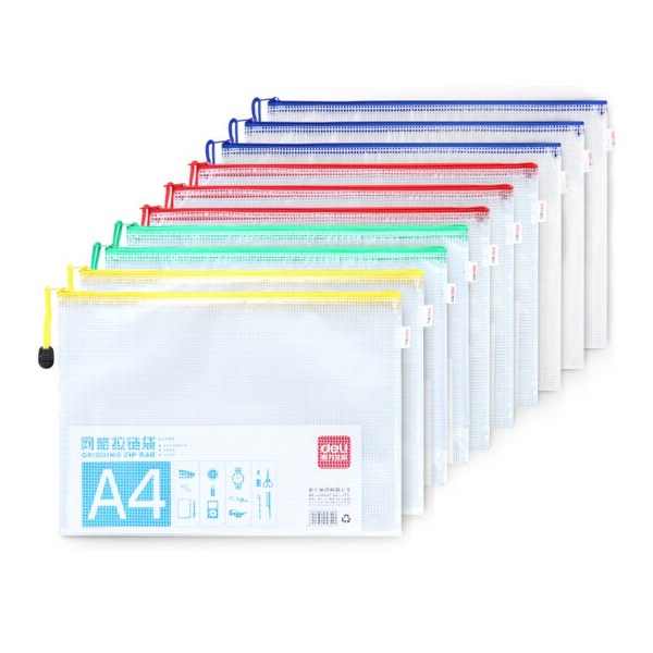 得力No.27040混装拉链袋4色 10个/包