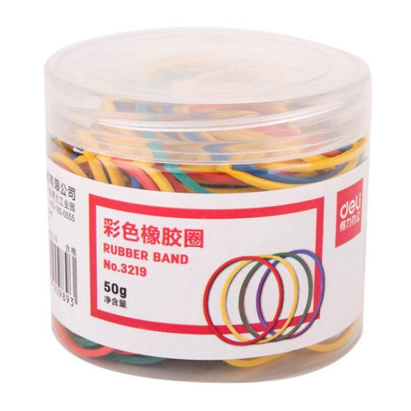 得力No.3219彩色弹力橡皮筋 50g