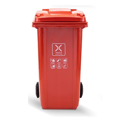 地球卫士 户外加厚红色垃圾桶 240L