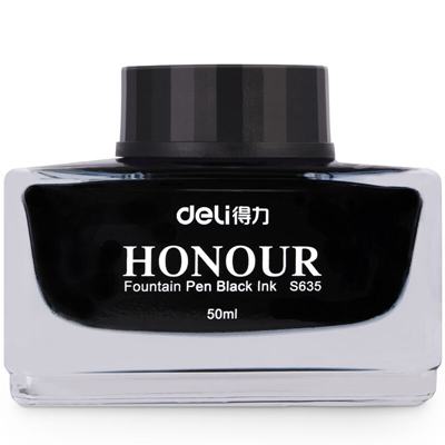 得力S635钢笔墨水 黑色 50ml/瓶
