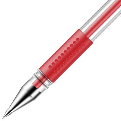 得力6600ES中性笔0.5mm红12支/盒