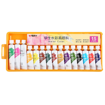 晨光APL97615入门级水彩画颜料6ml*3+4ml*12/15色