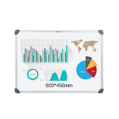 广博SBB6045高级彩涂钢板挂式办公磁性白板600*450mm