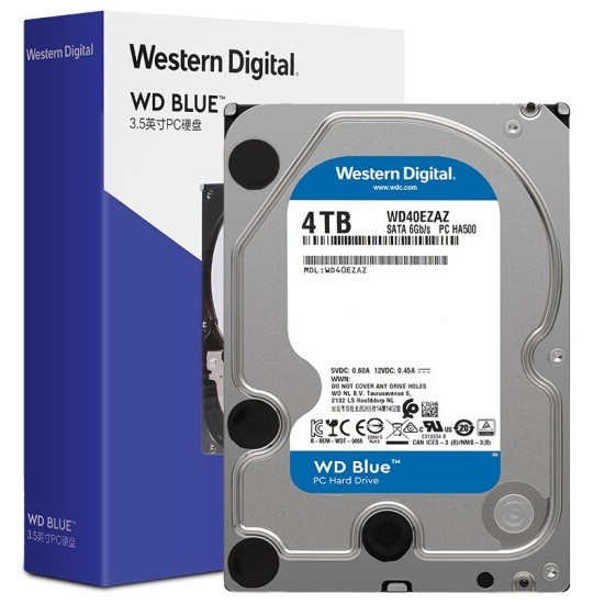 西部数据WD40EZAZ 4TB SATA6Gb/s 256MB 台式机械硬盘