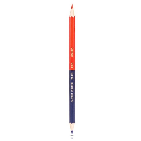 得力58899红蓝铅笔 双头设计