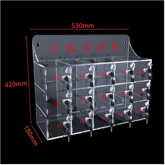 腾景顺 手机存放柜透明亚克力手机柜15门