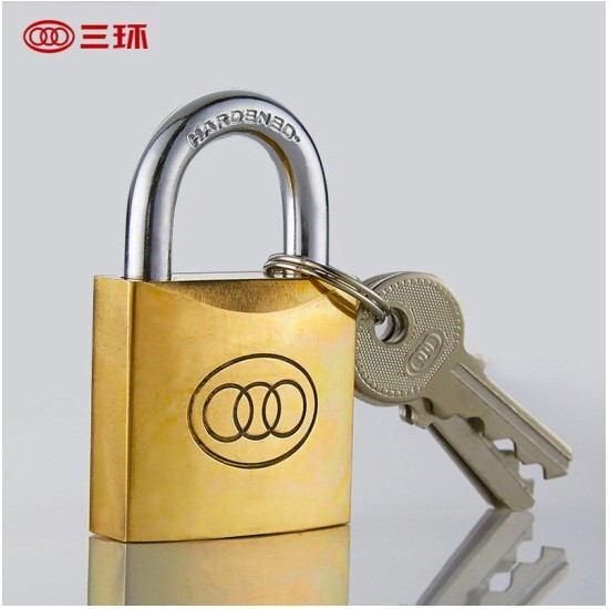 三环266（63mm）铜锁 短梁挂锁+3把钥匙