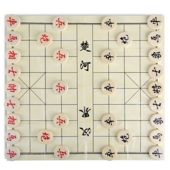得力No.9568天然原木中国象棋便携式大号50mm