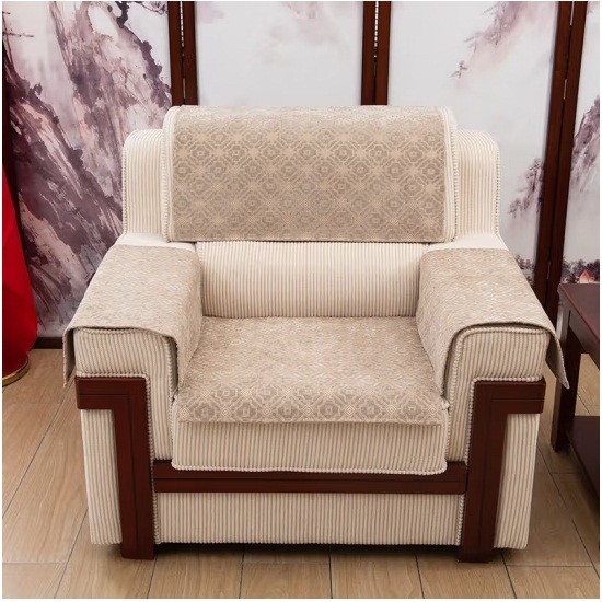 新中式单人沙发垫四季通用55*55cm 新中式驼
