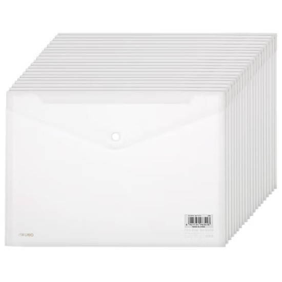 得力27008按扣透明文件袋 20只/包