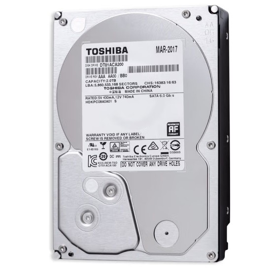 东芝DT01ACA200机械硬盘 2TB 64MB 7200RPM SATA接口