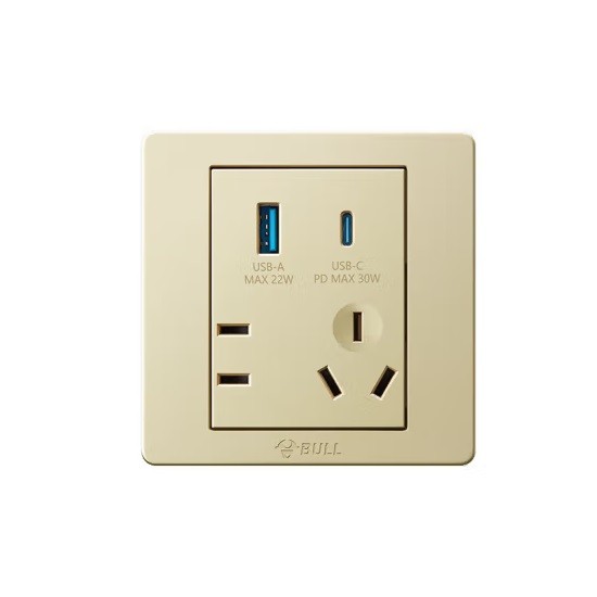 公牛G07E537开关插座 G07系列 五孔带USB+Type-C 30w快充