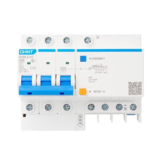 正泰NXBLE-63 3P+N C25漏电保护断路器