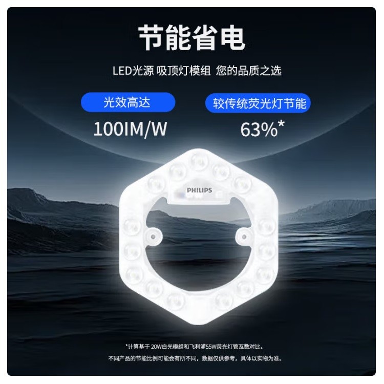 飞利浦吸顶灯灯芯36w 白光6500k 六边形