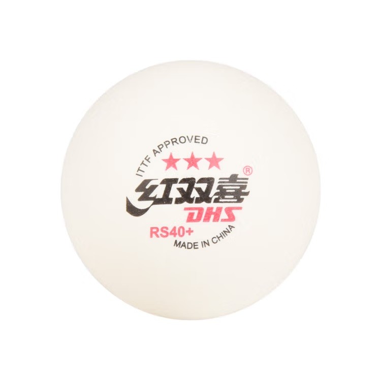 红双喜RS40+乒乓球三星 白色 10个/盒