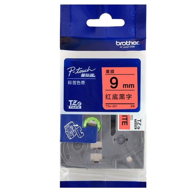 兄弟TZe-421色带 9mm红底黑字