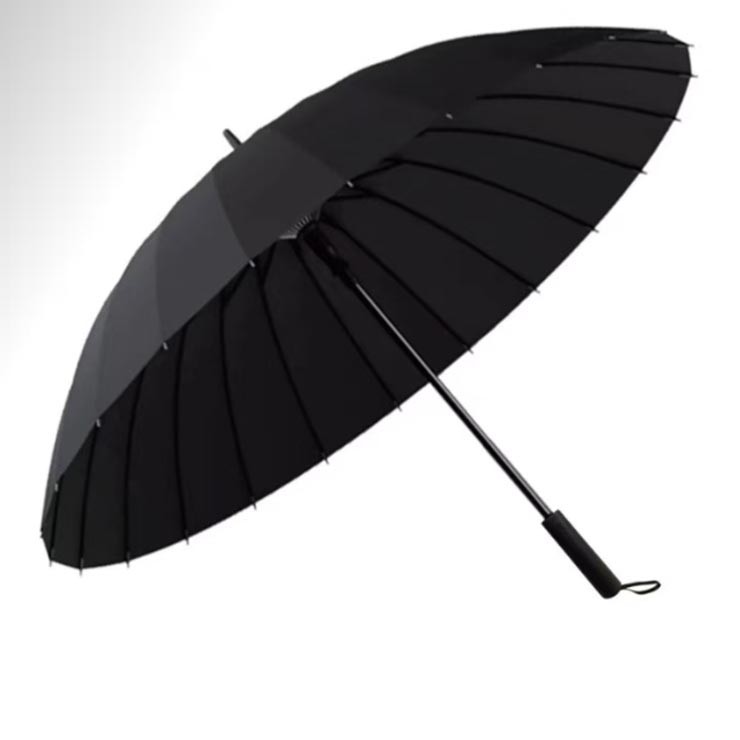 诗亨直骨黑胶商务雨伞70cm-24K